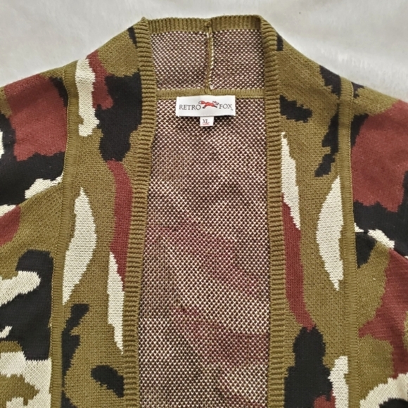 Retro FOX Camo green cardigan - Picture 11 of 11